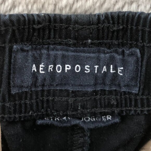 Aeropostale Mens Jogger Pants Small Pull On Black Stretch Casual Drawstring - Picture 7 of 14